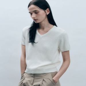 [From ITALY] 릴렉스 브이넥 반팔 니트 MDKT101_6 Colors