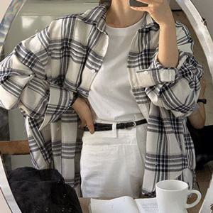 오드쉘 체크 루즈핏 카라넥 셔츠 (신상-셔츠-빅사이즈셔츠-카라셔츠-체크셔츠-체크카라-카라셔츠-캐주얼셔츠-데일리셔츠-긴팔셔츠-루즈핏셔츠-오버핏셔츠-체크상의-빅사이즈-리리앤코)