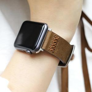 애플워치 밴드용 천연 가죽 스트랩 40-42-46mm 45mm 수제 iWatch 시리즈 10 6 SE 4 5 7 8 9 울트라/2
