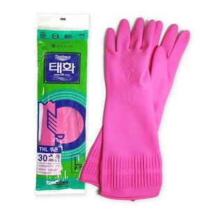 태화 고무장갑 꽃밴 L 대 핑크