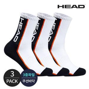 [NS홈쇼핑]헤드 남성 스포츠 프로퍼포먼스파일 하프라인 로고 크루삭스 3P_WN..