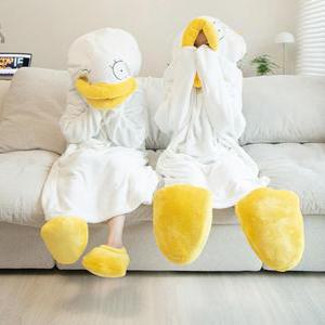 오리 수면잠옷 후드 원피스 동물잠옷 우정여행 귀여운 할로윈