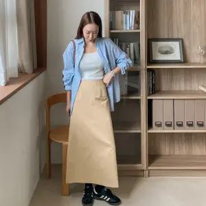 [데일리/격식룩] 백슬릿 심플 롱 스커트