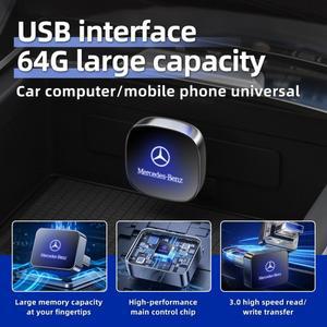 벤츠 AMG C클래스 E클래스 용 차량용 메탈 USB 타입 C 플래시 드라이브 메모리 스틱 음악 저장 장치 악세사