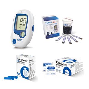 (FDA 승인) 포라 혈당측정기 풀세트 (기계+시험지50+침110+알콜솜100+전용파우치+채혈기) FORA 혈당체크기