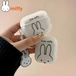 귀여운 Miffy Kawaii 헤드폰 케이스는 Airpods에 적합합니다. 3세대 4세대 Airpods Pro2 Apple 보호 케이스 소녀