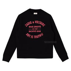 [롯데백화점]쟈딕앤볼테르 23FW 여성 JWSS00539 로고 프린트 맨투맨 티셔츠 블랙
