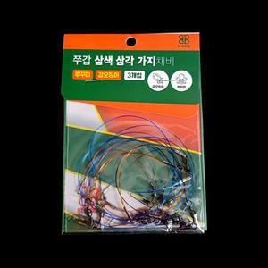 나라샵 쭈갑채비 쭈갑 삼색 삼각 가지채비 1봉지3개입