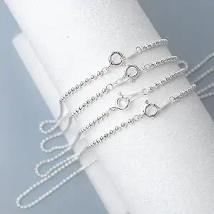 비즈아이 [8-657-27]순은목걸이줄 군번 2mm 볼 실버925 무도금 ,1개