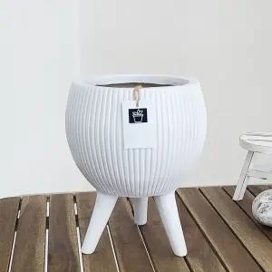 베하몰 마블 화분 루나(달항아리) 삼발다리형 20x30cm원예용품 정원용품 분갈