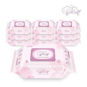 꿈에그린 프리미엄 초순수 물티슈 80매 10팩 20팩 캡형