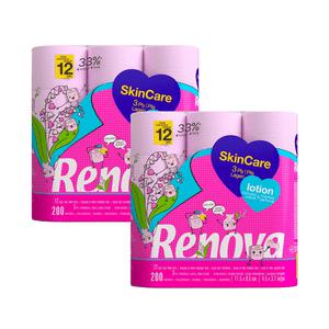 레노바휴지 핑크 로션 화장지 3겹 24롤 먼지없는 휴지