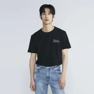 남성 슬럽 등판 라이더WING 프린트 반팔티셔츠_DG