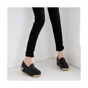 제이시 볼넓은 여자 가죽 로퍼 5cm 엄마신발 K085