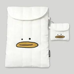 몽댕 Kim Bba Duck ipad pouch- 크림 김빠덕 아이패드 노트