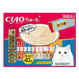 [중복20%]이나바 챠오츄르 (SC-132) 참치&가다랑어 버라이어티(40P) 츄르간식 고양이간식