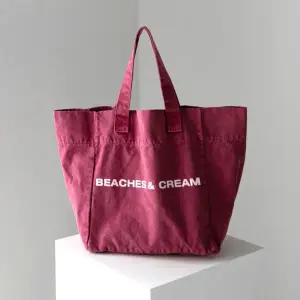 [비치스앤크림]SIMPLE LOGO ECO BAG-BURGUNDY