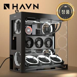 [국내정품] HAVN HS420 VGPU 컴퓨터 어항 케이스 미들타워 본체 데스크탑 케이스 블랙