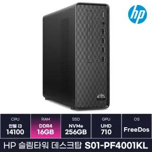 HP 슬림데스크탑 S01-PF4001KL 데스크탑 인텔 i3 14세대 사무용PC (16GB) / RB
