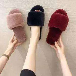 여성용 러블리 퍼 털슬리퍼 방한슬리퍼 겨울 오피스 실내화 거실화 사무실