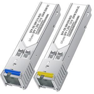 BLIYEE 1쌍 심플렉스 SC 모듈 20KM 1.25G 단일 유비퀴티 커넥터 1310nm/1550nm BX 트랜시버 1000BASE UF 1G SM 모드 등 마이크로틱 SFP D용 GLC BiDi 유니파이 광섬유 Cisco WDM