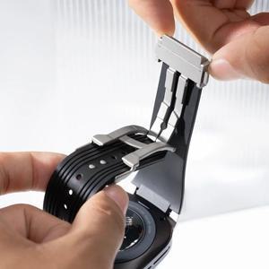 호환품 삼성 갤럭시 시계 7 울트라 47mm 금속 간격 없음 럭셔리 스포츠 팔찌에 대한 실리콘 스트랩 곡선 엔