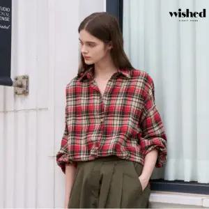 카라넥 루즈핏 체크 긴팔 셔츠 (WICCBL016)