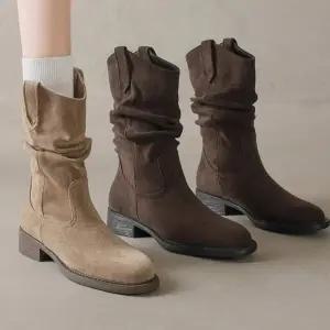 [하프클럽/] 스웨이트 셔링 웨스턴 미들 부츠 0345