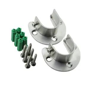 스테인리스 옷장봉 지지대 설치브라켓 파이프옥내용 25mm 1P