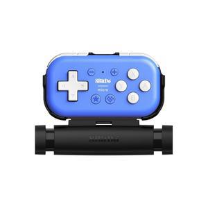 스위치용 모바일 클립이 있는 8Bitdo 마이크로 블루투스 게임패드 포켓 사이즈 미니 컨트롤러, 안드로이드, 키보드 모드 지원 (파란색)