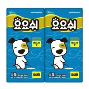 요요쉬 강아지 배변패드 스카이  아카시아향) 소형 50매 X 2개