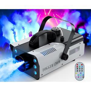 HOLDLAMP 안개 기계 할로윈, 무선 리모컨과 야외 실내 크리스마스 6000CFM DJ 1200W 결혼식 장착된 위한 스모크 무대 파티 조명이 무대를 LED 및 6가지 머신 디스코 효과 컬러