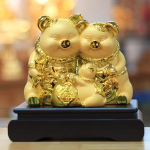 황금 복돼지가족 장식품 저금통(소) 풍수인테리어 개업 집들이선물