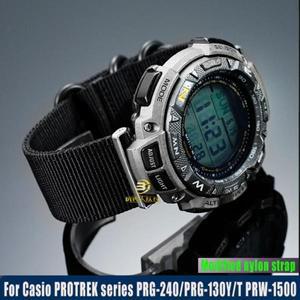 Casio PROTREK 시리즈 등산 시계 PRG-240/PRG-130Y/T PRW-1500 시계줄 액세스용 수정 나일론 캔버스 스트랩