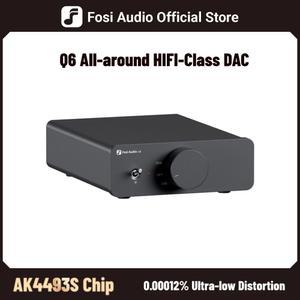 Fosi o Q6 USB DAC XMOS XU316 및 AK4493S 칩셋 PCM 768kHz/32Bit 및 DSD512 컴팩트 데스크탑 Hi Fi DAC