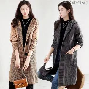 [플로레센스]누빔니트후드롱가디건11192893671725