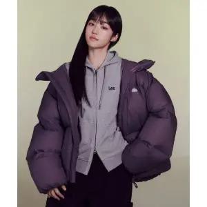 리 LEE 스몰 트위치 로고 기모 후드 집업 그레이 LE2504HZ04GR 291185