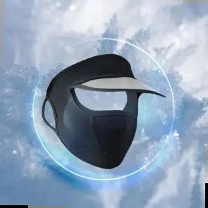 귀안아픈마스크 모자달린 안면 쿨 마스크 여름 귀걸이 얼굴햇빛가리개