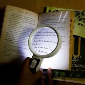 고급 2led 돋보기 확대경 77390 b 휴대용 고배율 독서용 유리_23426713