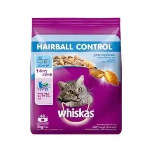 건사료 헤어볼 관리용 닭고기 참치 위스카스 포캣 사료 3kg (WFK8QJJ)