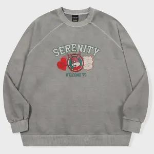 세레니티 레글런 피그먼트 맨투맨 고스트그레이