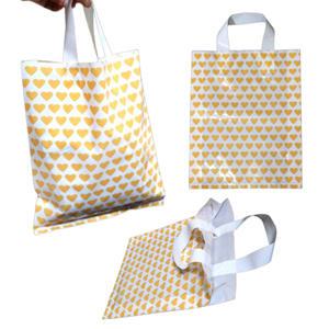 36X45cm 선물 포장 질긴 PE 100매 쇼핑백 비닐봉투 손잡이 가방 하트프린트 답례품