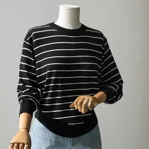 (안나앤모드) wool 스트라이프 니트[니트CSZ53]