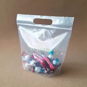 손잡이 지퍼백 50장 비닐 쇼핑백 투명 봉투 가방 S M L