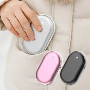 프리미엄 휴대용 충전식 USB 양면발열 손난로 보조배터리 5000mAh 대용량 + 전용파우치