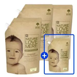 네이쳐러브메레 아기세제 1300ml 리필형 3팩+(GIFT) 500ml 오리지널향 세제 리필 1팩더 총4팩