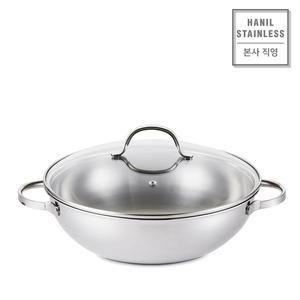 통3중 오딘 궁중전골(웍) 스텐 냄비 32cm 샤브샤브 인덕션용