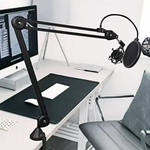 클램프형 마이크 스탠드 거치대 마이크암 검정 풀세트