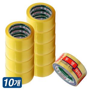 금성 러버 투명 박스테이프 48mmx40M 10개 테잎 강력 접착 포장 택배 냉동 내장 저온 보관 사계절용 유성