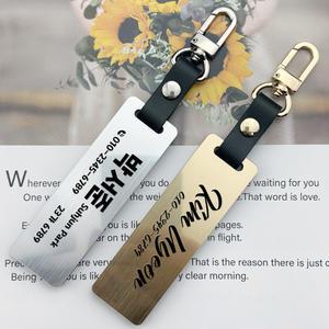 주문제작 네임택 이름표 여행 등산 낚시 학교 가방 캐리어 캐디백 보스턴백 파우치 메탈아크릴 와이드(중형) 골드